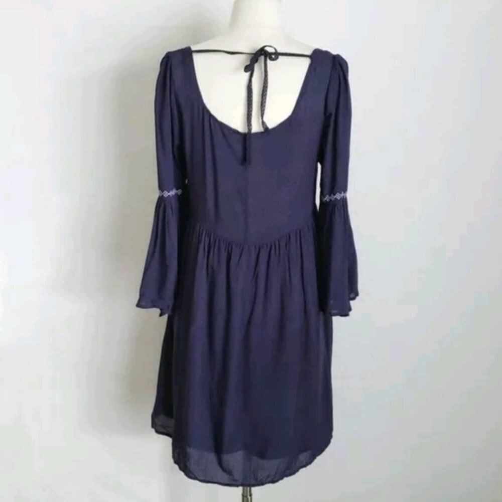 Umgee embroidered empire dress tunic bell sleeve Medium - Picture 2 of 7
